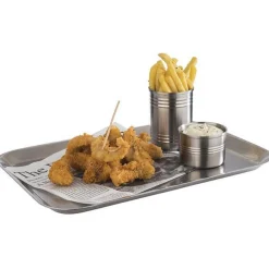 Plateau de présentation rectangulaire gris inox 38 cm - APS Clearance
