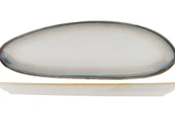 Plateau de service ovale blanc porcelaine 36 cm Akoya - PROOF New