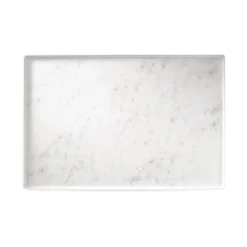 PLATEX Plateau mélamine marbre blanc 60x40 cm Matt Clearance