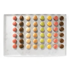 PLATEX Plateau mélamine marbre blanc 60x40 cm Matt Clearance