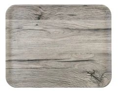 PLATEX Plateau polyester chêne gris 46x36 cm Profil 2 Online