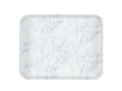 Plateau polyester marbre blanc 46x36 cm Profil 2 - PLATEX Clearance