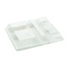Plateau repas rectangulaire blanc bagasse 32x25,8x3 cm Oxstal (100 pièces) - PRO.MUNDI Online