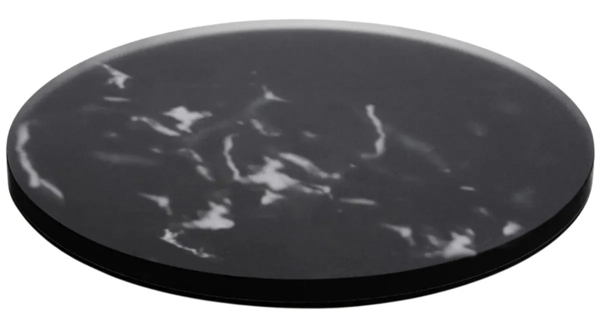 Plateau résine Nacryl® marbre noir Ø 20 cm 1 cm Mealplak - REVOL Online