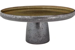 Plateau surélevé rond argent porcelaine Ø 29 cm Elements Mineral - PROOF Sale