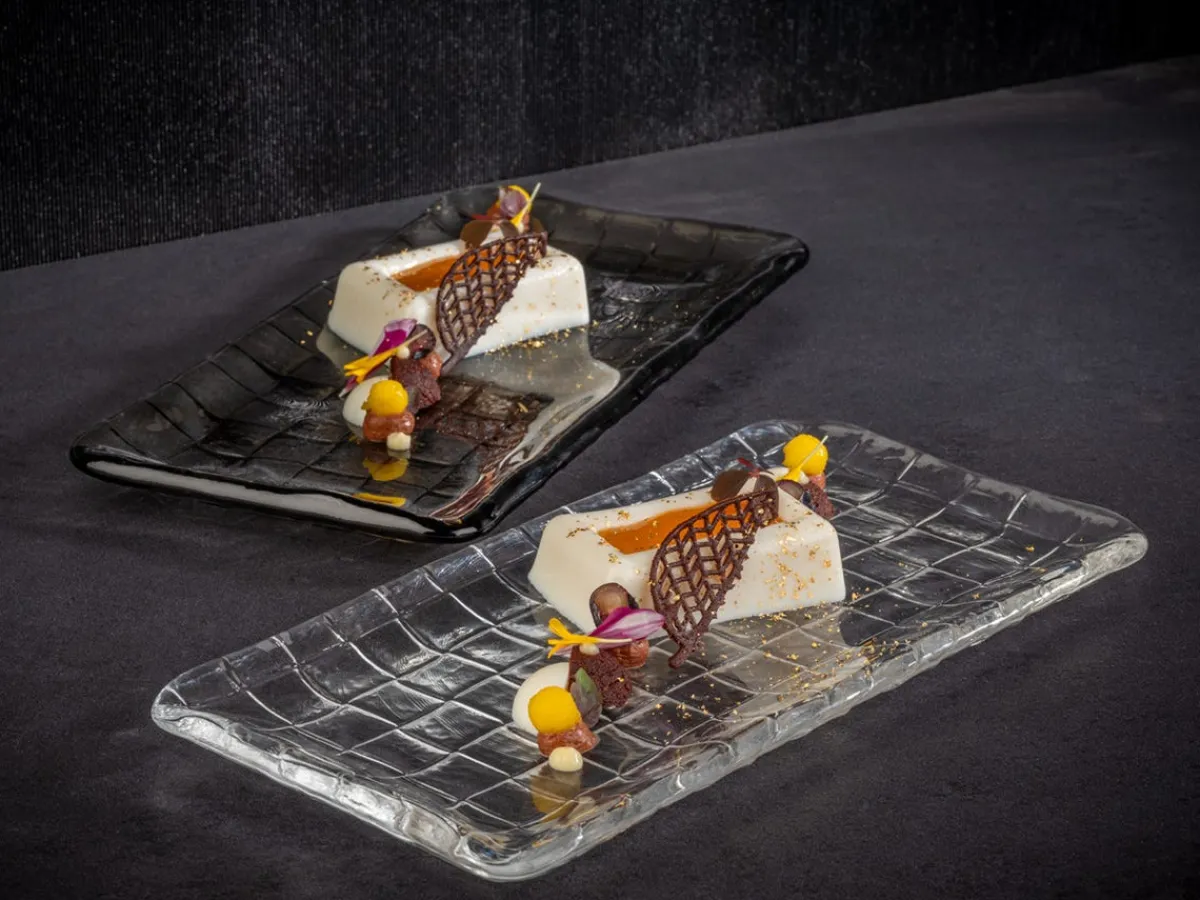 APS Plateau sushi verre gris 26x13x1,5 cm Takashi
