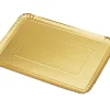 Aucune Plateau traiteur rectangulaire or carton 42x28 cm (25 pièces)