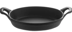Plat empilable ovale noir fonte d'acier 21x15 cm - Aucune Best