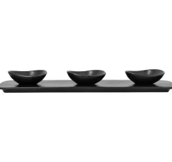 RAK Plat 3 empreintes rectangulaire noir porcelaine vitrifiée 36,5 cm Shaped Clearance