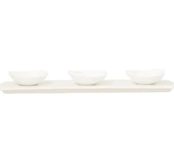Plat 3 empreintes rectangulaire ivoire porcelaine vitrifiée 36,5 cm Shaped - RAK New