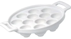 REVOL Plat à escargots ovale blanc porcelaine culinaire 17,5x16 cm Belle Cuisine Outlet