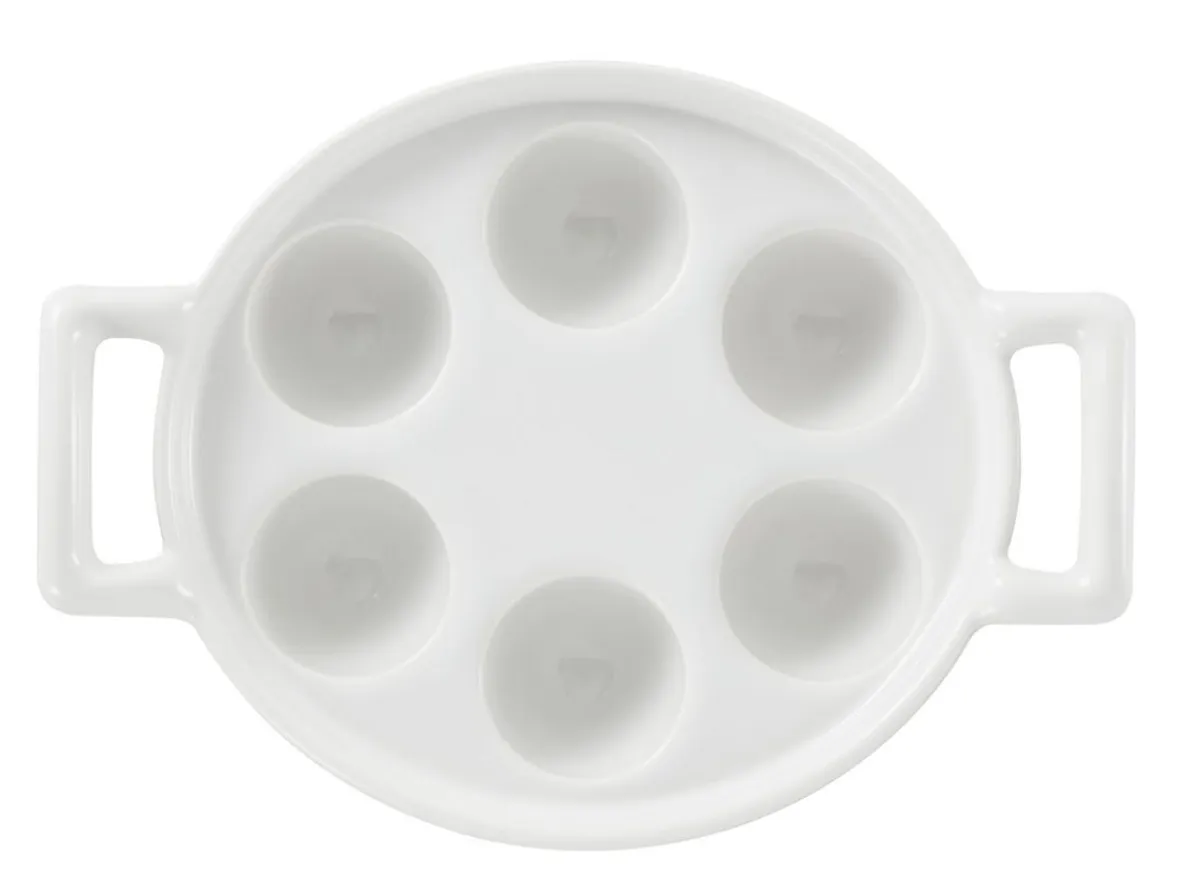 Plat à escargots ovale blanc porcelaine culinaire 14x12,7 cm Belle Cuisine - REVOL Outlet