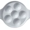 PRO.MUNDI Plat à escargots 6 trous rond blanc porcelaine Ø 14 cm Bistronome New