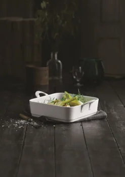 Plat à four carré blanc porcelaine culinaire 27x27 cm Toulouse - PILLIVUYT Online