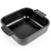 Plat à four carré noir porcelaine 18x18 cm - PEUGEOT SAVEURS Outlet