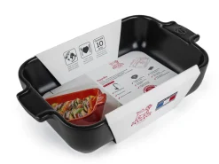 PEUGEOT SAVEURS Plat à four rectangulaire noir porcelaine vitrifiée 22x13 cm Best