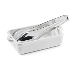 Plat à gratin rectangulaire Blanc albâtre porcelaine culinaire 18,5x12,5 cm Bombance - REVOL Discount