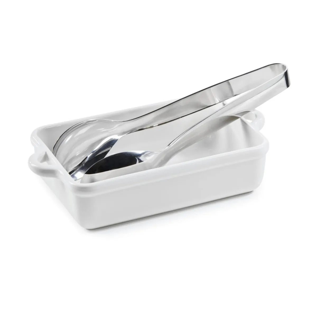 Plat à gratin rectangulaire Blanc albâtre porcelaine culinaire 18,5x12,5 cm Bombance - REVOL Discount