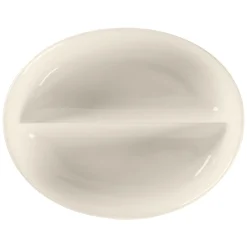 RAK Plat à légumes 2 compartiments ovale blanc porcelaine bone china 21 cm Bravura Hot