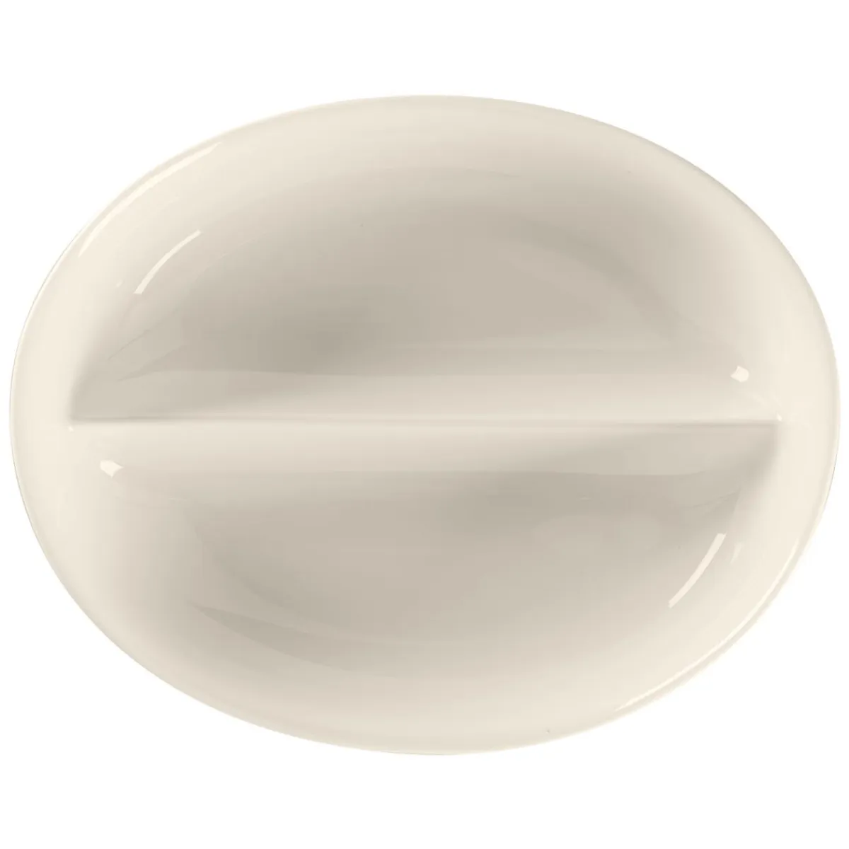 RAK Plat à légumes 2 compartiments ovale blanc porcelaine bone china 21 cm Bravura Hot