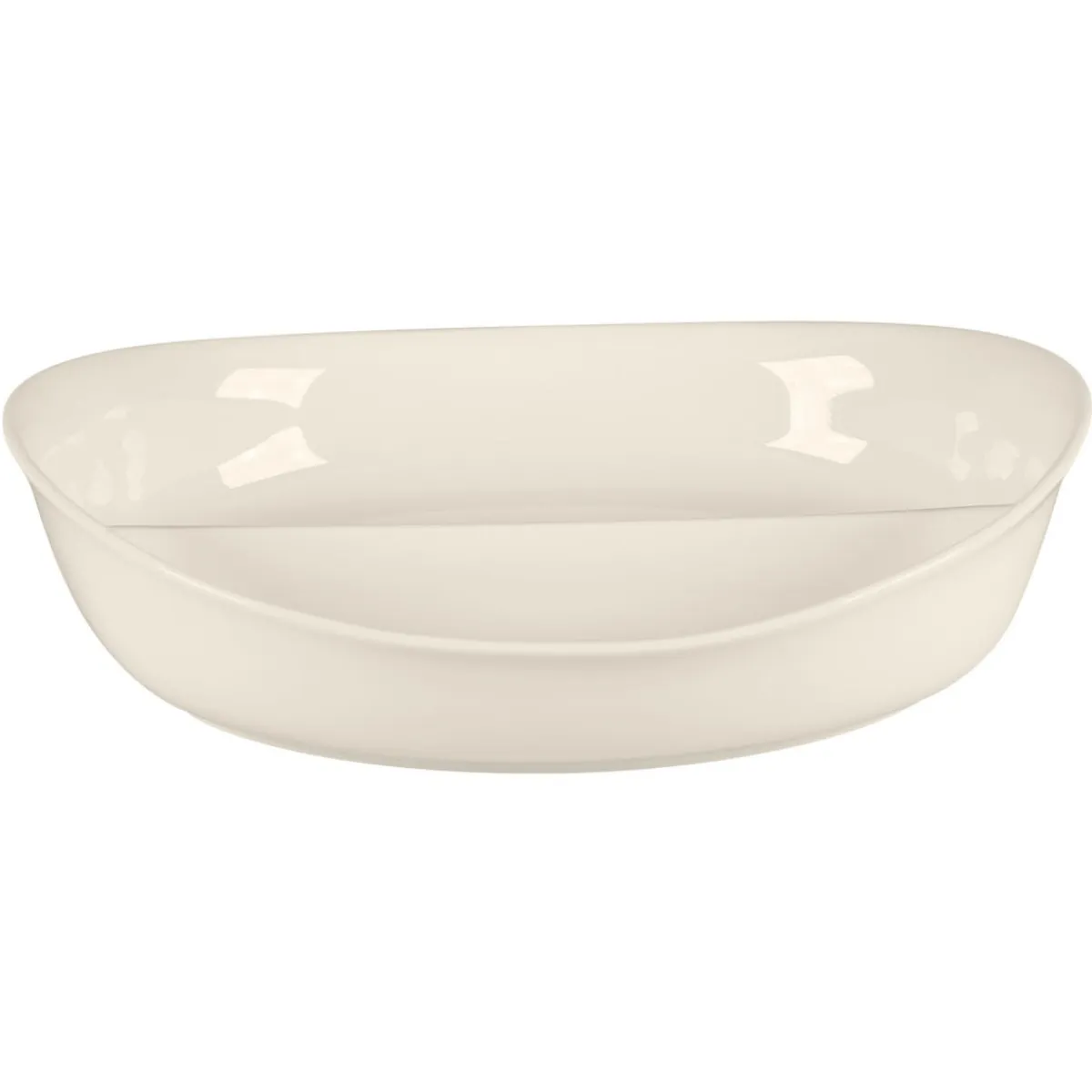 RAK Plat à légumes 2 compartiments ovale blanc porcelaine bone china 21 cm Bravura Hot