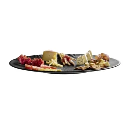 APS Plat mélamine noir Ø 50 cm 3,5 cm Nero New