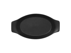 RAK Plat à oreilles ovale noir porcelaine vitrifiée 25x13,5 cm Neo Fusion Clearance