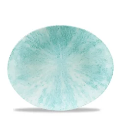 Plat ovale Aquamarine porcelaine vitrifiée 27x22 cm Stone Aquamarine - CHURCHILL