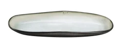 Plat ovale blanc grès émaillé 23 cm Shadow - MEDARD DE NOBLAT Online