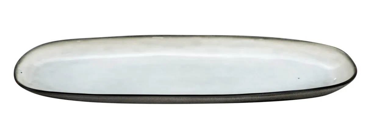 MEDARD DE NOBLAT Plat ovale blanc grès émaillé 35,5 cm Shadow Discount