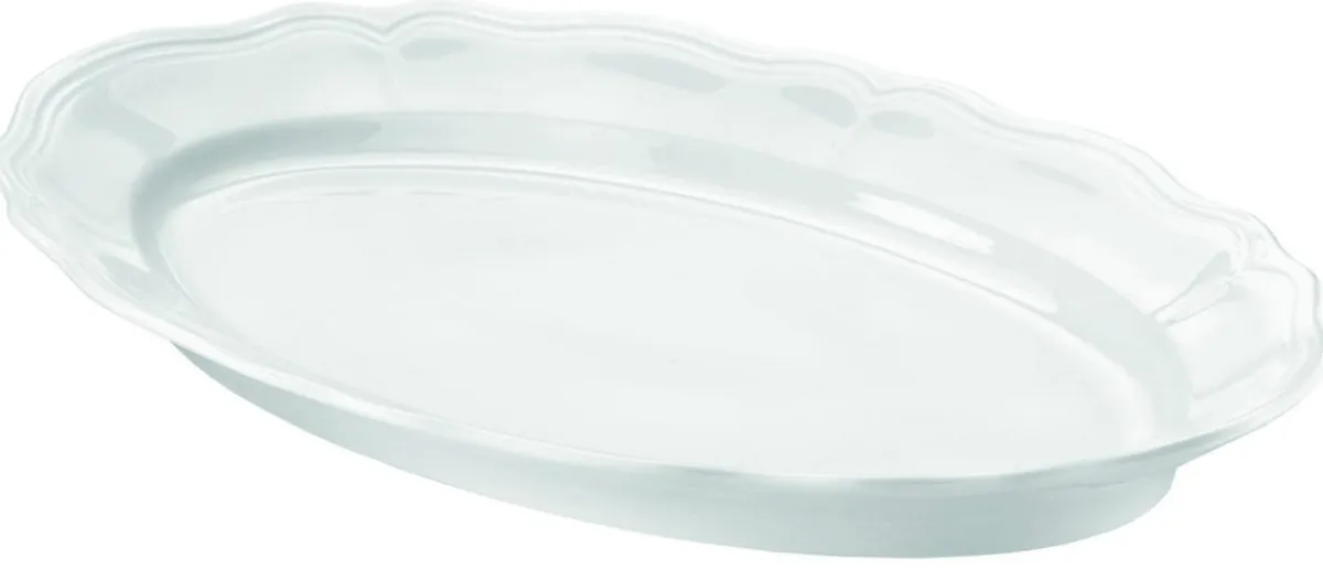 PILLIVUYT Plat ovale blanc porcelaine culinaire 49,5 cm Queen Ann Clearance