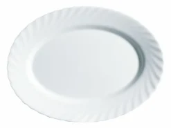 Plat ovale blanc verre opal 29 cm Trianon - ARCOROC Discount