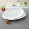 LUMINARC Plat ovale blanc verre opal 33 cm Feston New