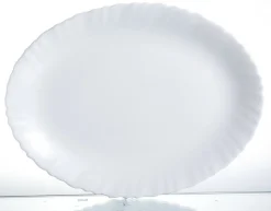 LUMINARC Plat ovale blanc verre opal 33 cm Feston New