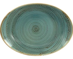 RAK Plat ovale bleu porcelaine vitrifiée 32 cm Twirl Outlet