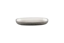 RAK Plat ovale gris porcelaine vitrifiée 23 cm stone Ease Discount