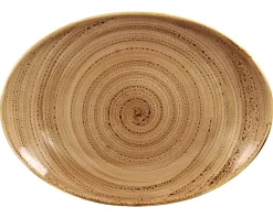 Plat ovale marron porcelaine vitrifiée 32 cm Twirl - RAK Clearance