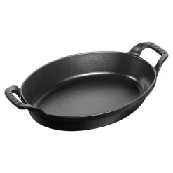 STAUB Plat ovale noir fonte d'acier 24 cm Outlet