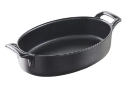 Plat ovale noir porcelaine culinaire 18x12 cm Belle Cuisine - REVOL New