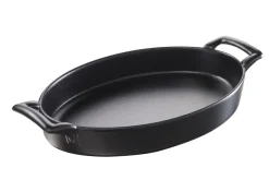 REVOL Plat ovale noir porcelaine culinaire 28x19 cm Belle Cuisine Outlet