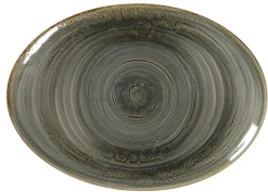 Plat ovale Peridot porcelaine vitrifiée 32 cm stone Spot - RAK Outlet
