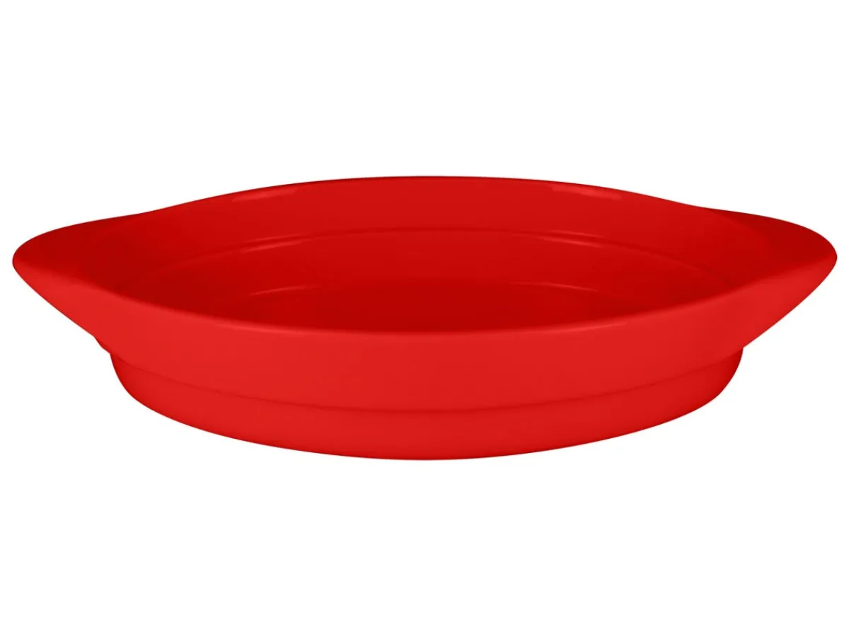 Plat ovale rouge porcelaine vitrifiée 45,3x25 cm Chefs Fusion - RAK Clearance