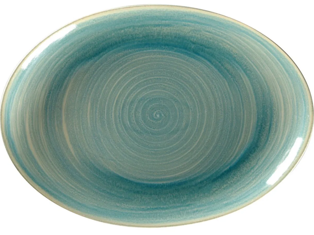 Plat ovale Saphire porcelaine vitrifiée 32 cm stone Spot - RAK Hot