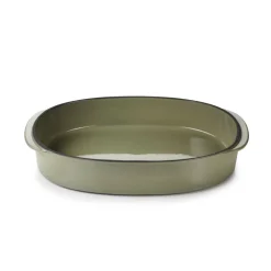 REVOL Plat ovale vert porcelaine culinaire 34 cm  Caractère Outlet