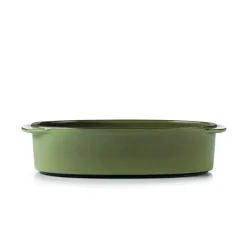 Plat ovale vert porcelaine culinaire 19 cm  Caractère - REVOL
