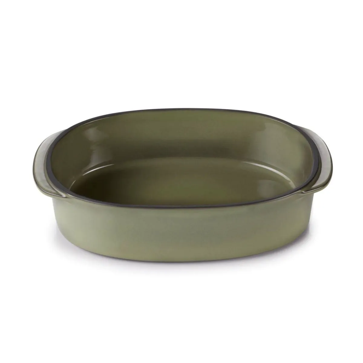 Plat ovale vert porcelaine culinaire 19 cm Caractère - REVOL