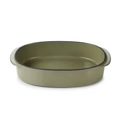 REVOL Plat ovale vert porcelaine culinaire 26 cm  Caractère Outlet