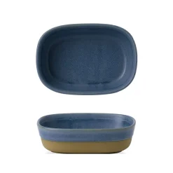 Plat à partager rectangulaire bleu porcelaine vitrifiée 17 cm Emerge Oslo - CHURCHILL Hot