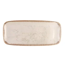 ACCOLADE Plat rectangulaire beige grès émaillé 28 cm Sand Best