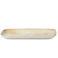 Plat rectangulaire beige grès émaillé 28 cm Sahara - ACCOLADE New